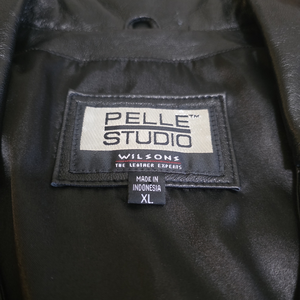 Wilsons Leather Black Vest Biker Goth Leather Zipper Vest - Picture 6 of 8
